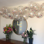 Froova Rainbow Confetti Balloons 12in — Ice Cream Sprinkle Confetti Balloons for Birthday, Baby Shower, Bridal Shower & Graduation