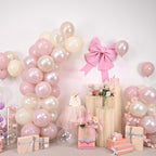 Froova Dusty Pink Balloons 12 Inch – Double Stuffed Pearl & Clear Latex for Baby Shower, Wedding & Boho Parties