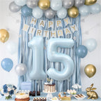 Froova 15th Birthday Balloons - 40'' Light Baby Blue Foil Number 15 Balloon