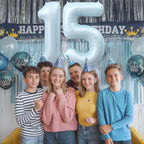 Froova 15th Birthday Balloons - 40'' Light Baby Blue Foil Number 15 Balloon