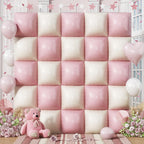 Froova Pink Cream Square Foil Balloons – 25pc Backdrop Kit for Weddings & Parties