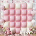 Froova Pink Cream Square Foil Balloons – 25pc Backdrop Kit for Weddings & Parties
