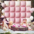 Froova Pink Cream Square Foil Balloons – 25pc Backdrop Kit for Weddings & Parties