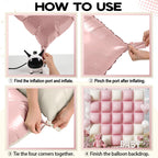 Froova Pink Cream Square Foil Balloons – 25pc Backdrop Kit for Weddings & Parties