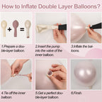 Froova Dusty Pink Balloons 12 Inch – Double Stuffed Pearl & Clear Latex for Baby Shower, Wedding & Boho Parties
