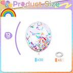 Froova Rainbow Confetti Balloons 12in — Ice Cream Sprinkle Confetti Balloons for Birthday, Baby Shower, Bridal Shower & Graduation