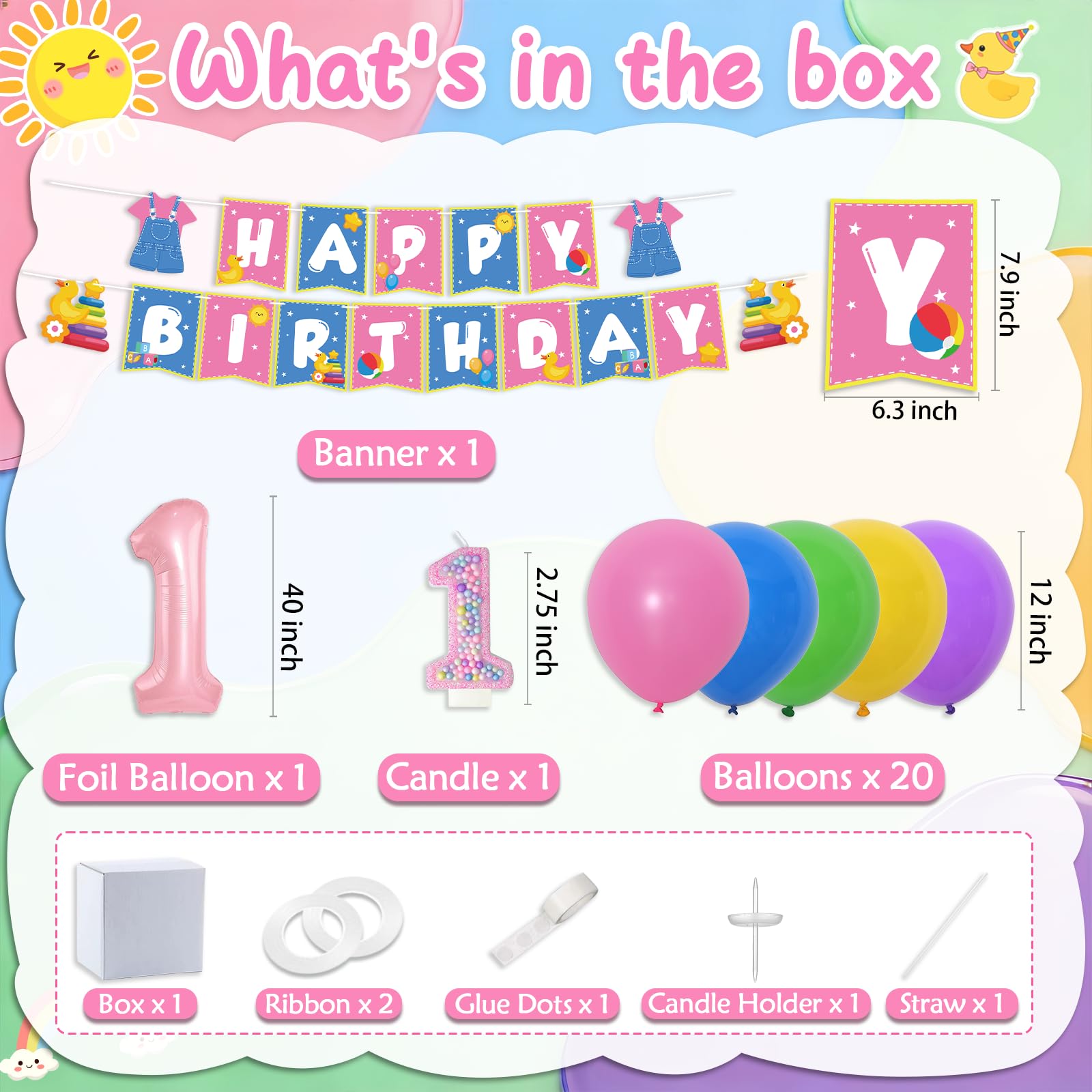 Fufuddz English Teacher Rainbow Birthday Party Supplies — Plates, Napkins & Decor for 24 Guests