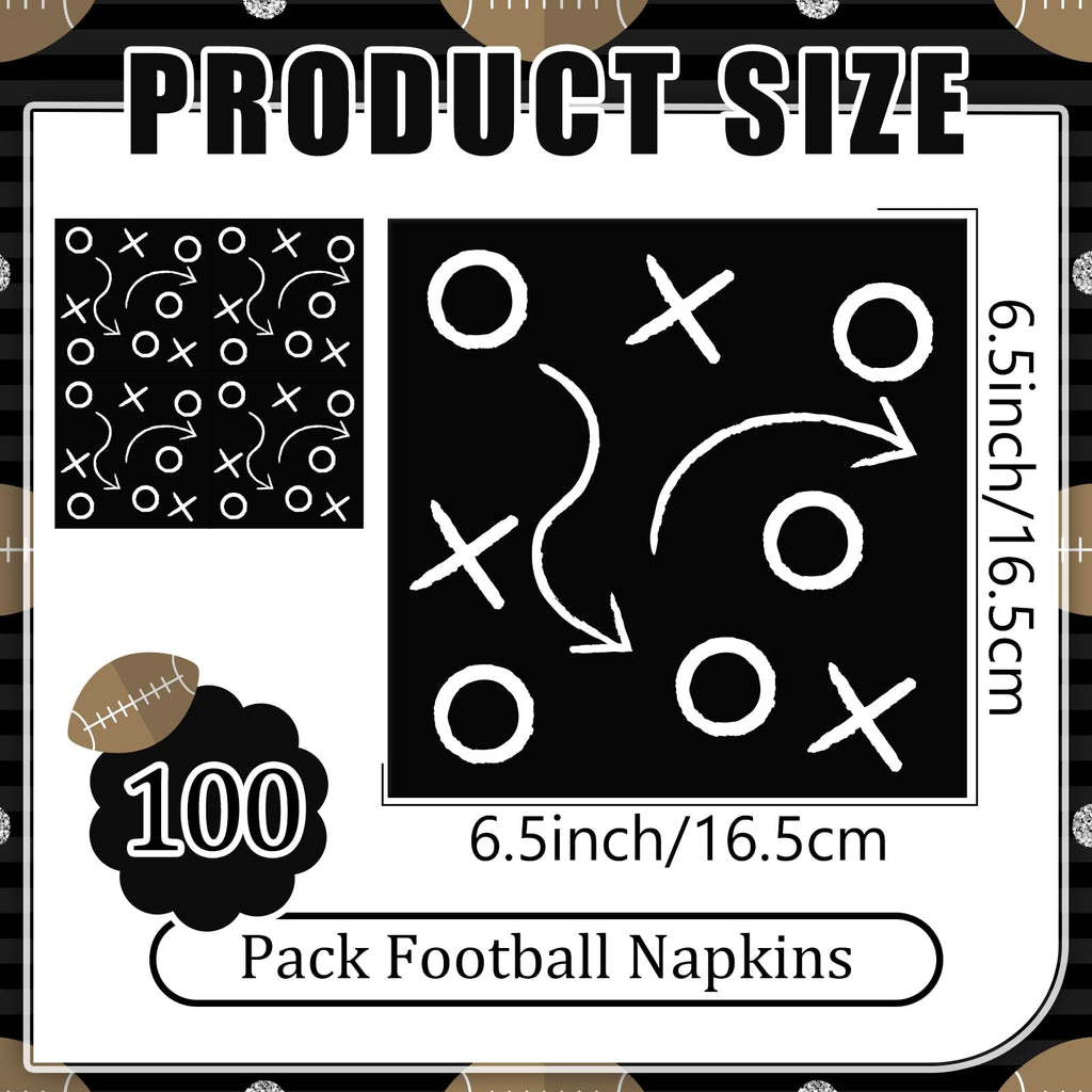 Fullhawl Football Napkins Bulk — 100 Pcs Disposable Sports Dinner Napkins