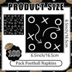 Fullhawl Football Napkins Bulk — 100 Pcs Disposable Sports Dinner Napkins