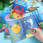 Fulmoon 144 Pcs Under the Sea Mini Coloring Books with Crayons for Kids | Ocean Animals Party Favors