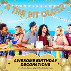 Fulmoon Pre Strung A Tini Bit Older Banner – Glitter Martini Party Decorations (Champagne Gold)