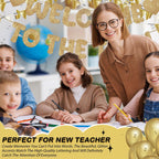 Fulmoon Pre Strung Welcome to the Team Banner – Champagne Gold, No DIY Needed | Glitter Office Decor