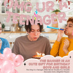 Fulmoon OMG Ur a Teenager Glitter Banner - 13th Birthday Decor (Rose Gold)