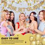 Fulmoon Pre Strung A Tini Bit Older Banner – Glitter Martini Party Decorations (Champagne Gold)