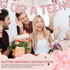 Fulmoon OMG Ur a Teenager Glitter Banner - 13th Birthday Decor (Rose Gold)