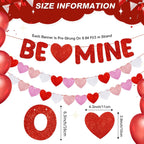 Fulmoon Be Mine Glitter Valentine Banner – Pre-Strung Heart Garland for Valentine's Day, Weddings & Home Decor