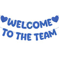 Fulmoon Pre Strung Welcome to The Team Banner - Navy Blue, Two Hearts