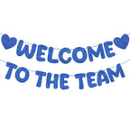 Fulmoon Pre Strung Welcome to The Team Banner - Navy Blue, Two Hearts