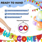 Fulmoon Pre Strung Welcome Banner with Two Heart Signs | Colorful Office Welcome Decor