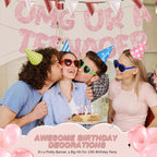 Fulmoon OMG Ur a Teenager Glitter Banner - 13th Birthday Decor (Rose Gold)