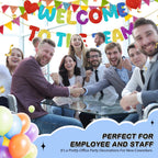 Fulmoon Pre Strung Welcome Banner with Two Heart Signs | Colorful Office Welcome Decor
