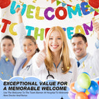 Fulmoon Pre Strung Welcome Banner with Two Heart Signs | Colorful Office Welcome Decor