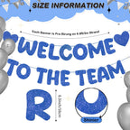 Fulmoon Pre Strung Welcome to The Team Banner - Navy Blue, Two Hearts