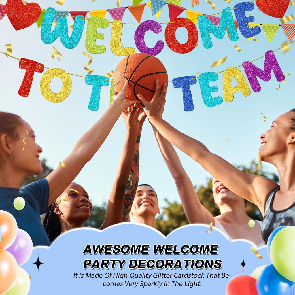 Fulmoon Pre Strung Welcome Banner with Two Heart Signs | Colorful Office Welcome Decor