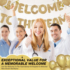 Fulmoon Pre Strung Welcome to the Team Banner – Champagne Gold, No DIY Needed | Glitter Office Decor