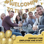 Fulmoon Pre Strung Welcome to the Team Banner – Champagne Gold, No DIY Needed | Glitter Office Decor