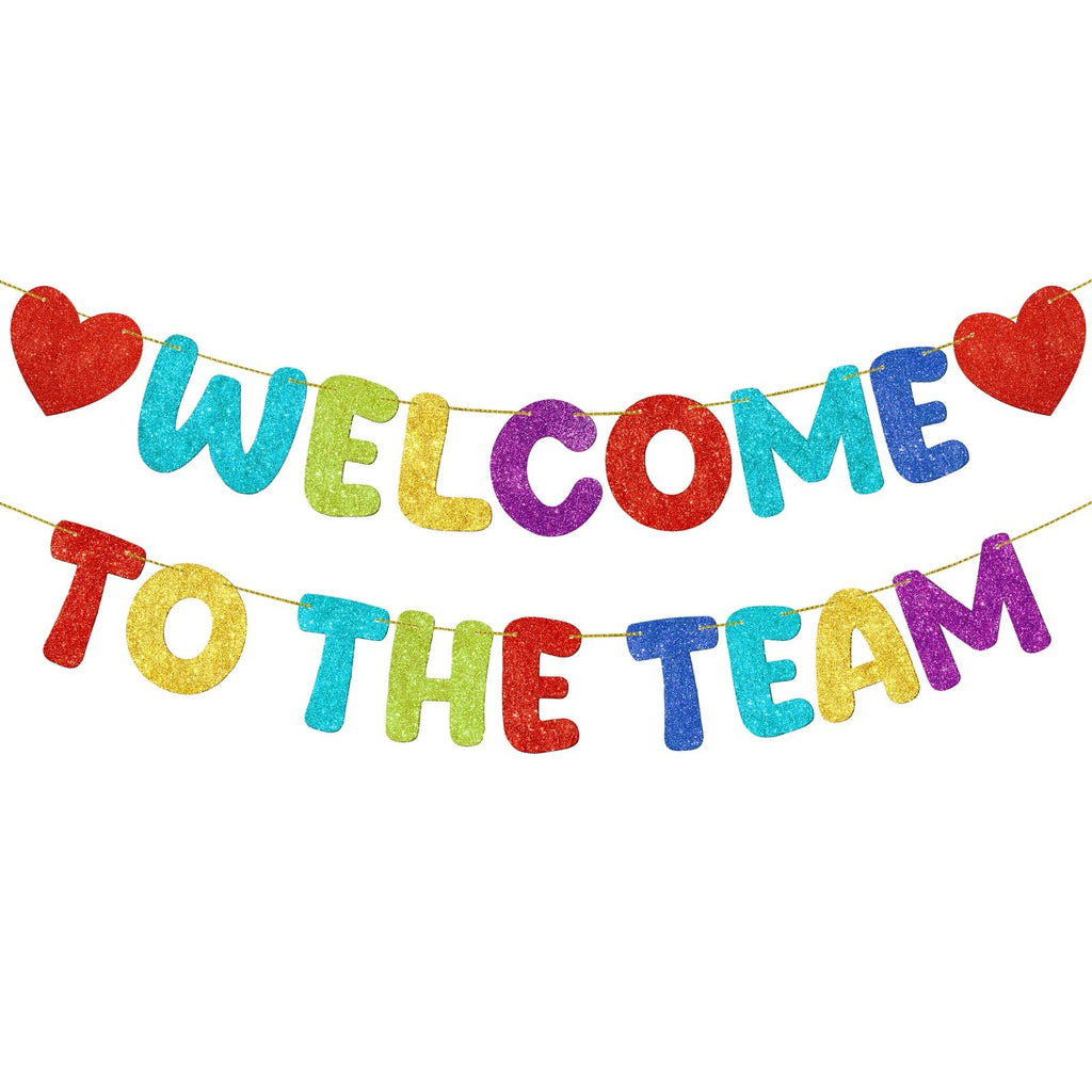 Fulmoon Pre Strung Welcome Banner with Two Heart Signs | Colorful Office Welcome Decor
