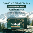 30,000 MG Shilajit Tablets – Himalayan Organic, Fulvic Acid & 85+ Minerals (Lab-Tested) – 120 Count