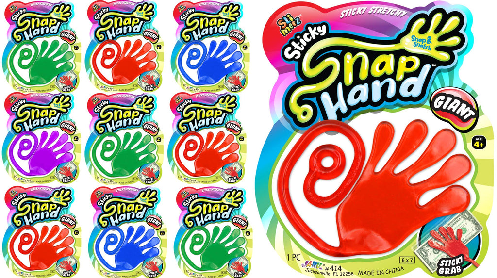 Fun a Ton Giant Snap Hands – 8-Pack Jumbo Sticky Hands for Kids | Party Favors & Prizes