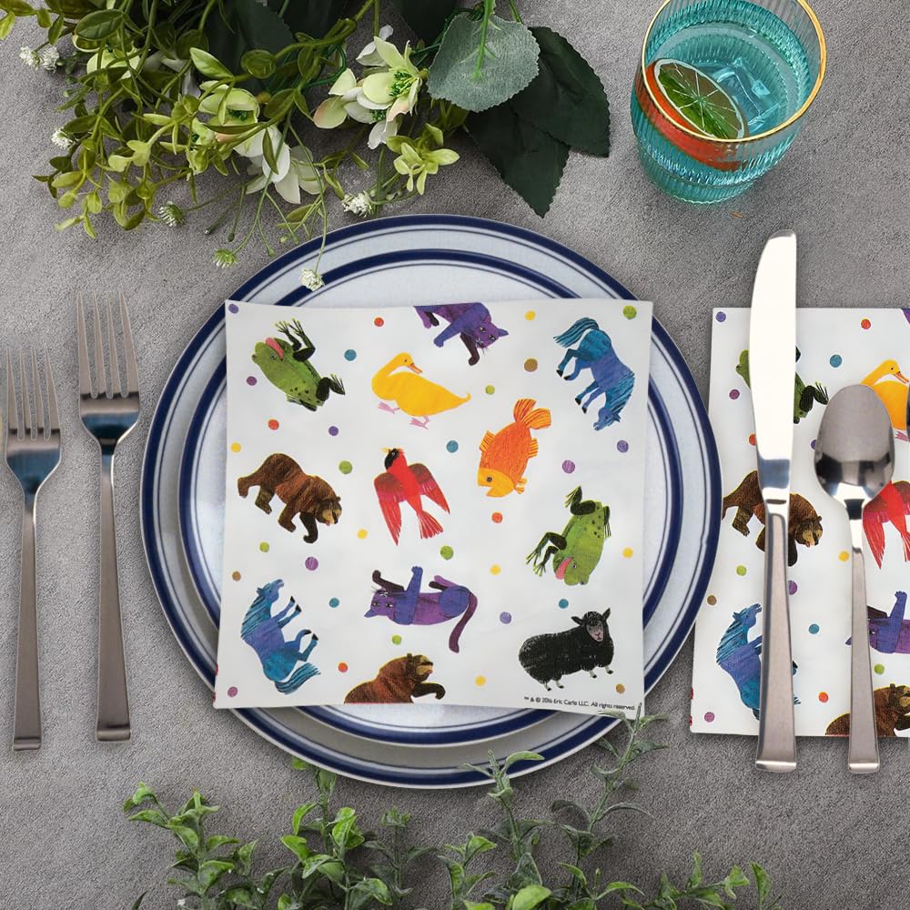 Fun Express Eric Carle Brown Bear Luncheon Napkins - 16 pc Party Supplies