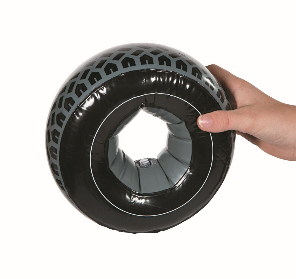 Fun Express Inflatable Tire Balloons - 12-Pack, 8-Inch Racing Car Birthday Decor | Hot Wheels Theme