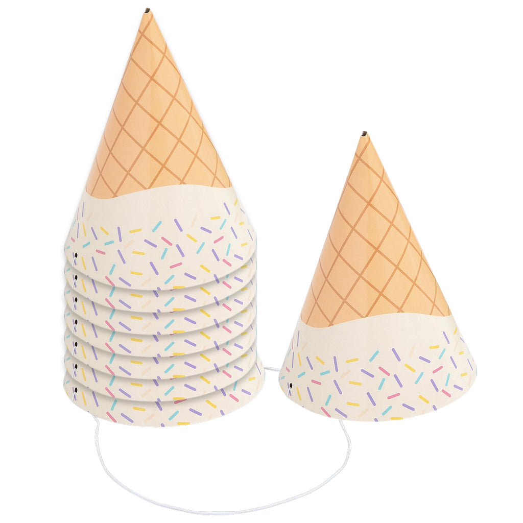 Fun Express Ice Cream Cone Party Hats – 8-Piece Set