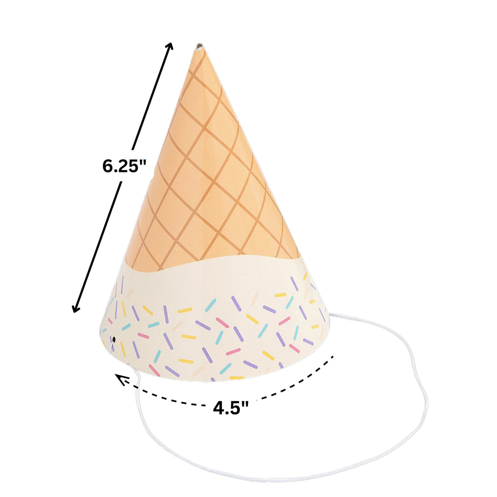 Fun Express Ice Cream Cone Party Hats – 8-Piece Set