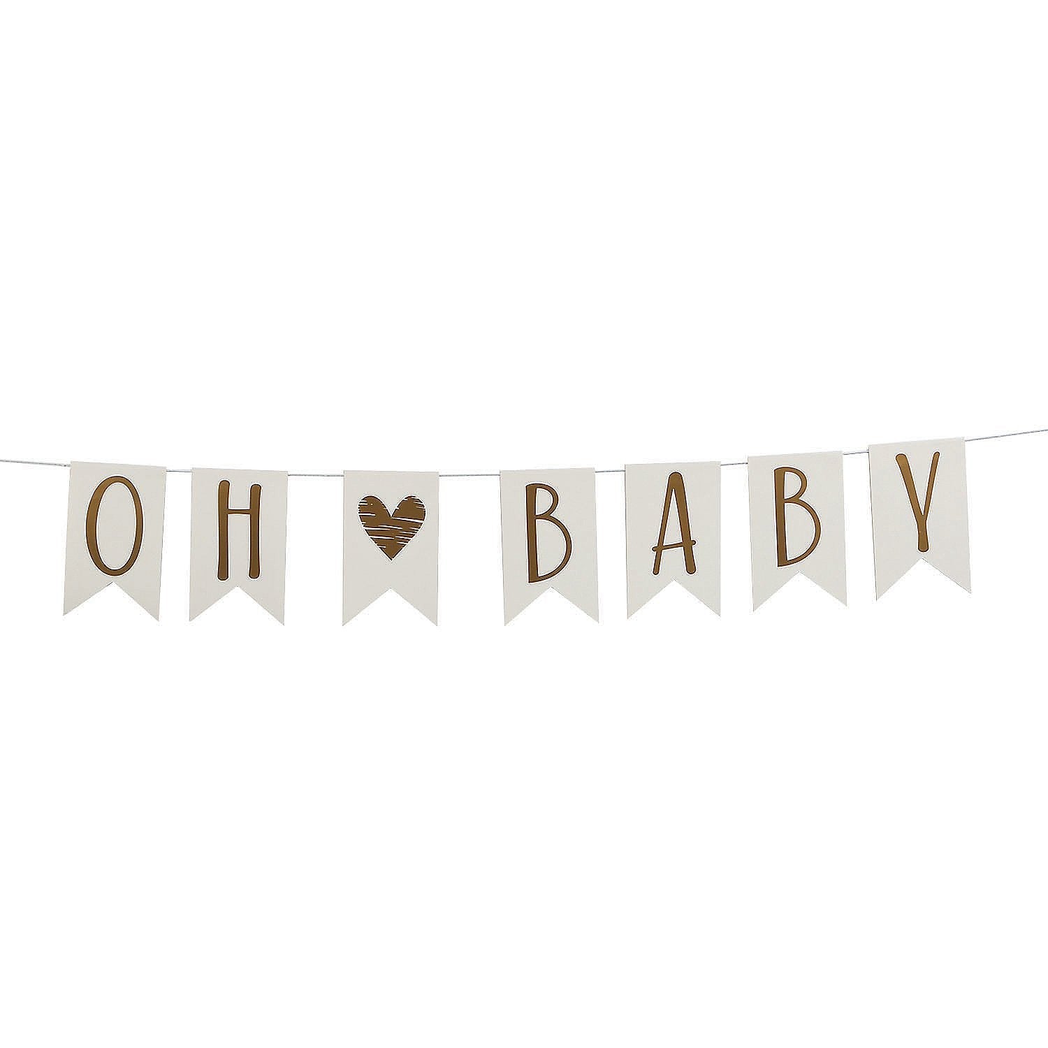 Fun Express Oh Baby Banner - 7ft Baby Shower Garland & Hanging Decor