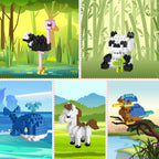 FUN LITTLE TOYS Mini Animals Building Blocks – 12-Pack Party Favors & Goodie Bags