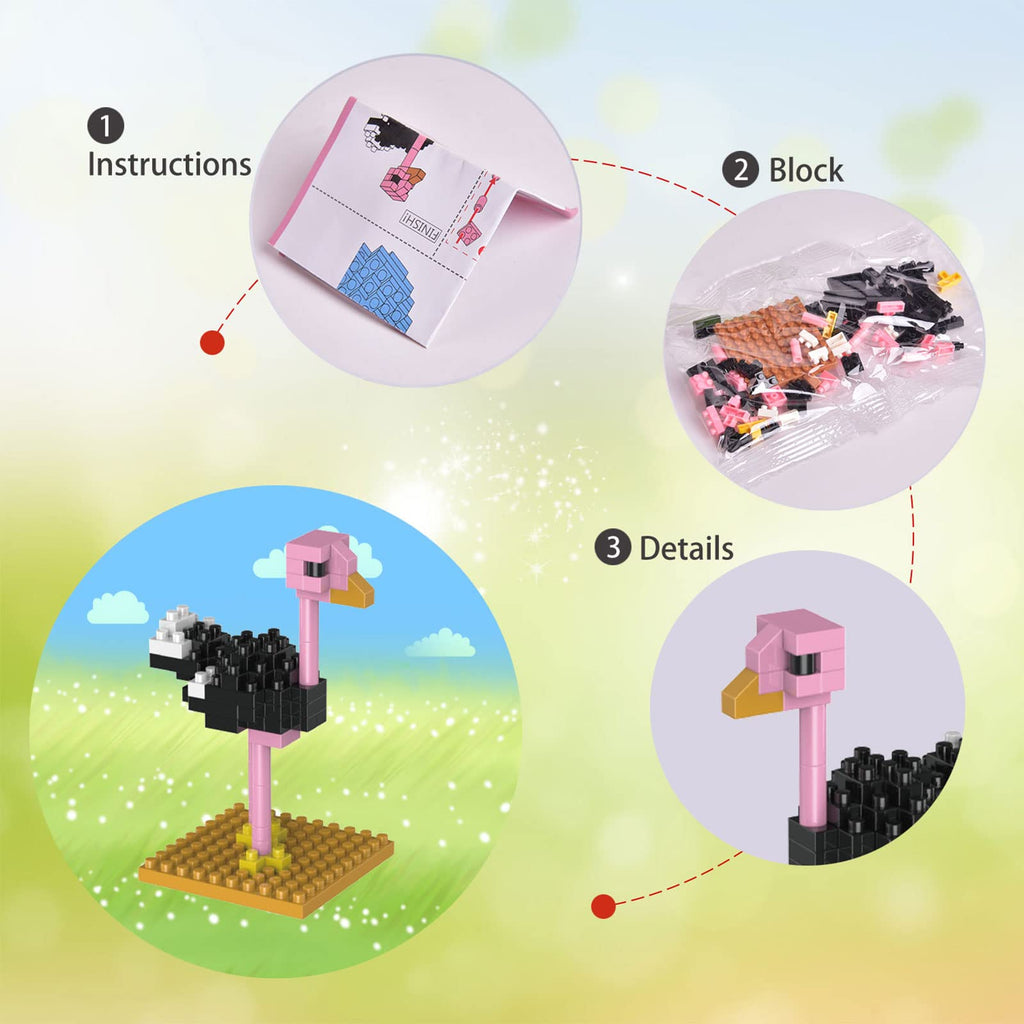 FUN LITTLE TOYS Mini Animals Building Blocks – 12-Pack Party Favors & Goodie Bags