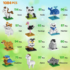 FUN LITTLE TOYS Mini Animals Building Blocks – 12-Pack Party Favors & Goodie Bags
