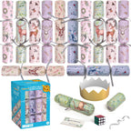 FUN LITTLE TOYS Christmas Crackers 12-Pack No-Snap Party Favors with Party Hat