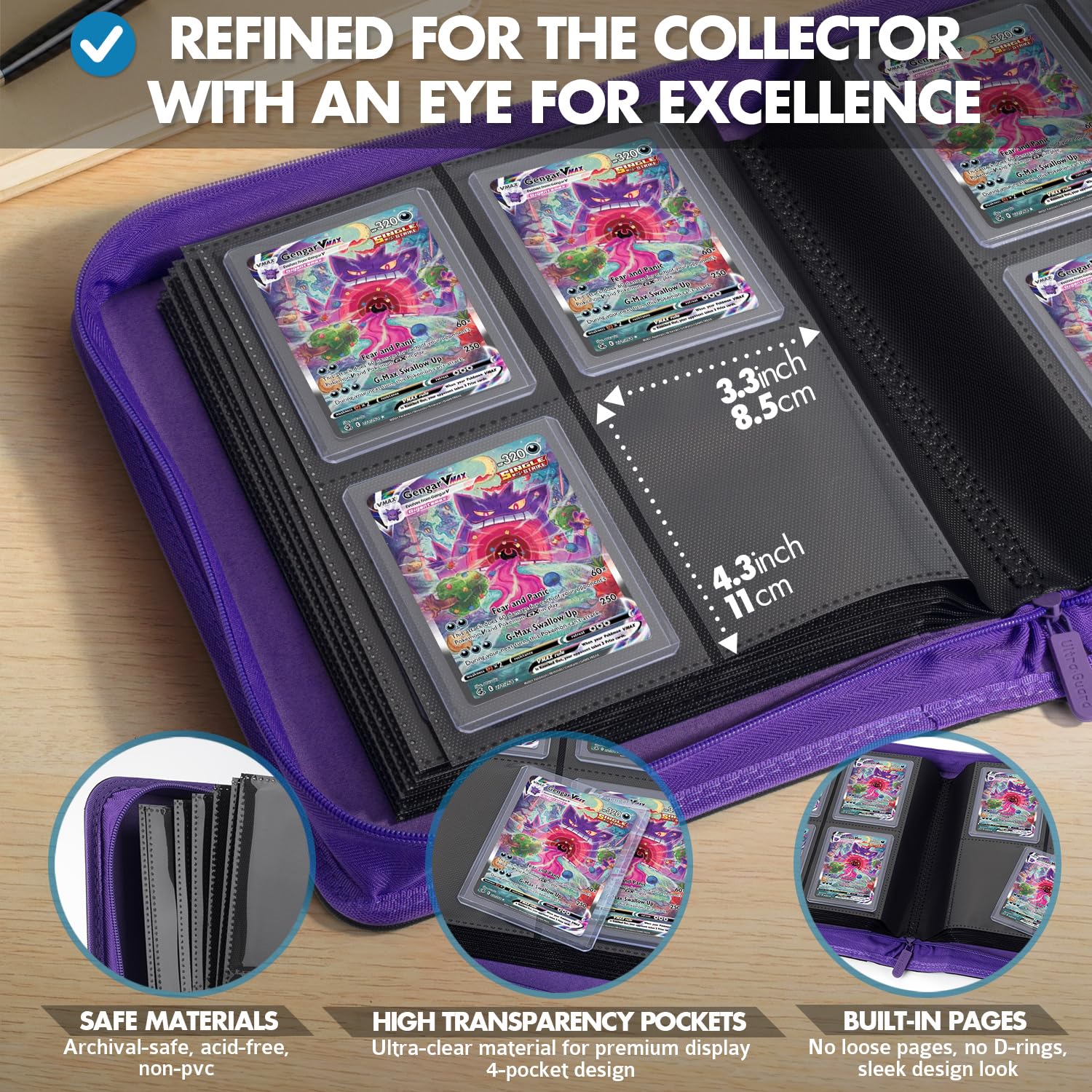 FunGuys Toploader Binder – 4-Pocket Card Binder for 128 Top Loaders | TCG, MTG, Pokemon
