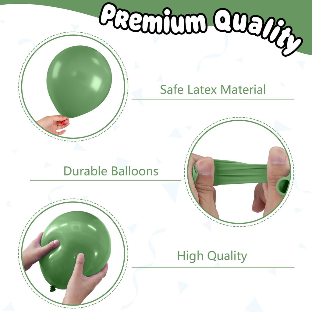 FunHot Football Balloons Kit - 30pc Sage Green & Coffee 12in