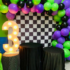 FunHot Monster Truck Balloons Set - 12in Purple, Green & Black for Boys Parties