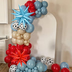 FunHot Red Blue Cow Balloons with Star Foil Balloons – Farm & Western Birthday Party Decor