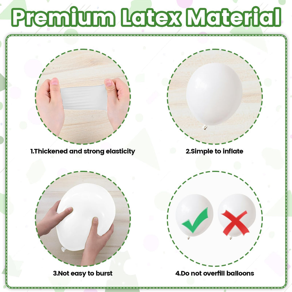 FunHot Football Balloons Kit – 12in Sage Green, White & Brown Football Print Balloons for Party Decor