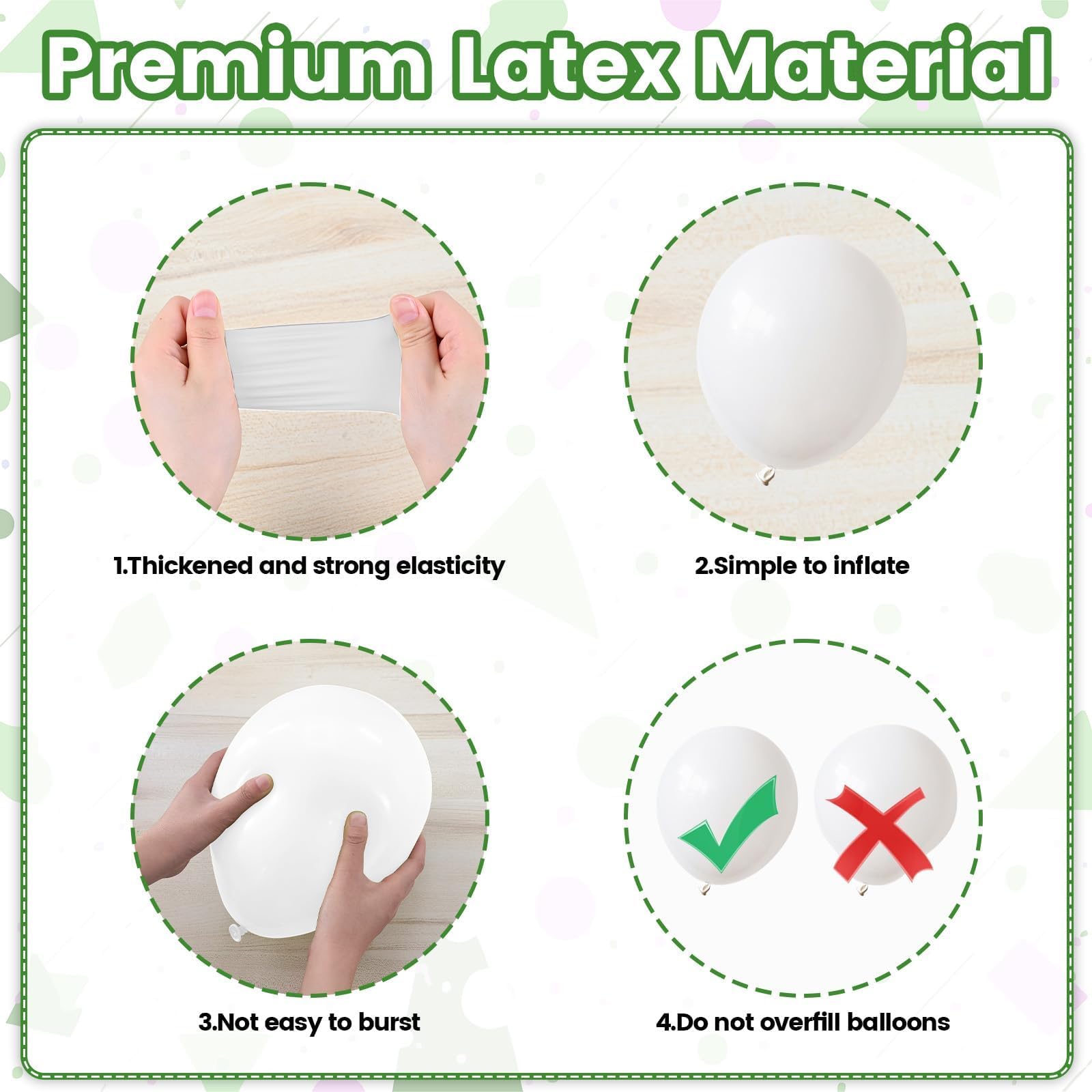 FunHot Football Balloons Kit – 12in Sage Green, White & Brown Football Print Balloons for Party Decor