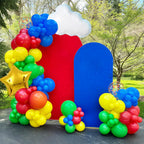 FunHot Red Yellow Blue Balloons Set – 12 Inch Confetti with Cloud & Gold Star Foil