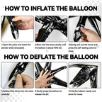 FunHot 18 Pcs Black Silver Star Balloons – 22-Inch Explosion Stars & 10-Inch Foil Balloons for Party Decor